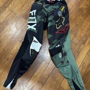 Fox Men's Green and Black Camo Riding Pants